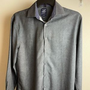 Grey Paisley Designer Button-up Shirt